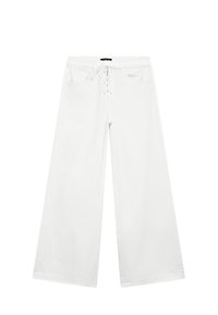 FLARE FIT WITH LACE-UP DETAIL  - Jean flare - white