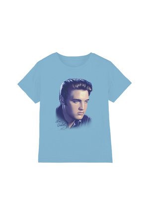 Cotton Soul, ELVIS PRESLEY BIG PORTRAIT - T-Shirt print - light blue