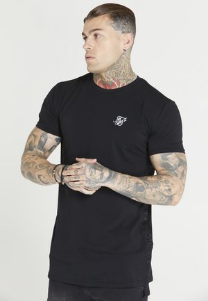 EMBROIDERED TAPE TEE - Basic T-shirt - black