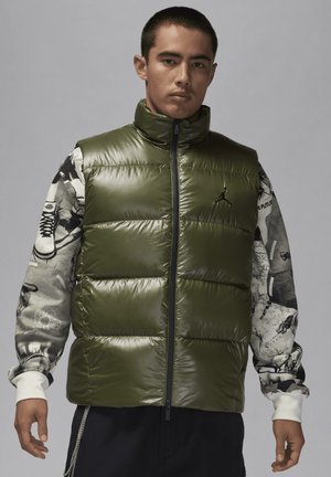 FLIGHT - Waistcoat - medium olive black