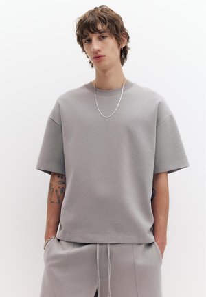 PULL&BEAR INTERLOCK SHORT SLEEVE - T-shirt basic - light grey