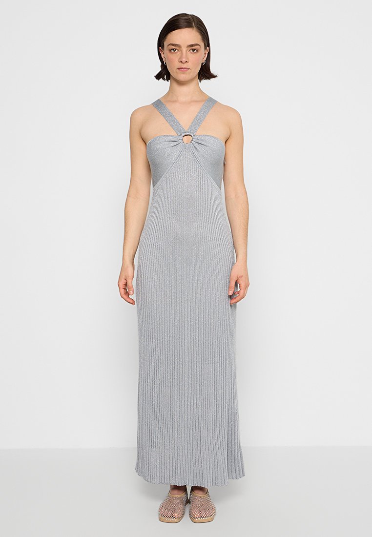 Michael Kors Gebreide jurk zilverkleurig Michael Kors Gebreide jurk zilverkleurig