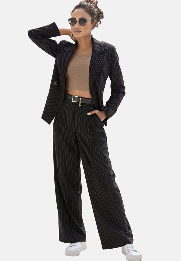 Blazer - schwarz braun gestreit