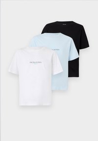 JORBILLYBURG TEE 3 PACK - T-shirt med print - black/bright white/skyway