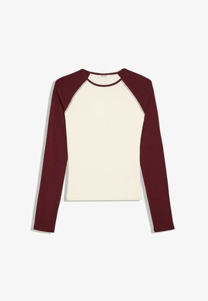 Bershka, LONG SLEEVE RAGLAN - T-SHIRT - Langærmet T-shirt - dark red