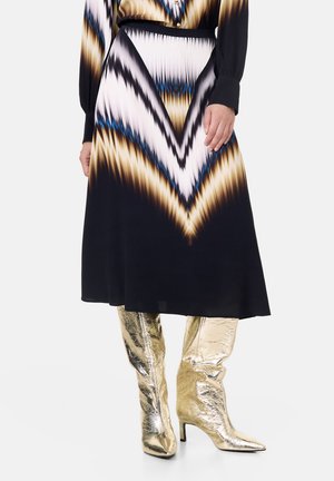 WEIT MIT MIDI PRINT - A-Linien-Rock - offwhite gemustert