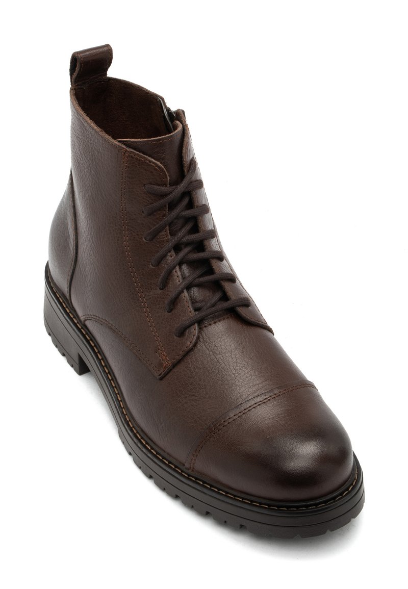 Rylko Men\'s Brown Leather Lace-Up Chukka Boots Men main image 4