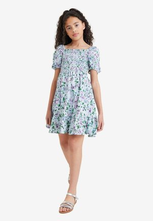 SQUARE NECK CRINKLE - Vestito di maglina - blue floral