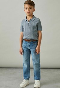 Reiss REGULAR FIT - TEXAS TEXTURED- HALF-ZIP - Poloshirt - airforce blue