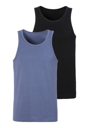 2 PACK - Top - blau meliert   schwarz