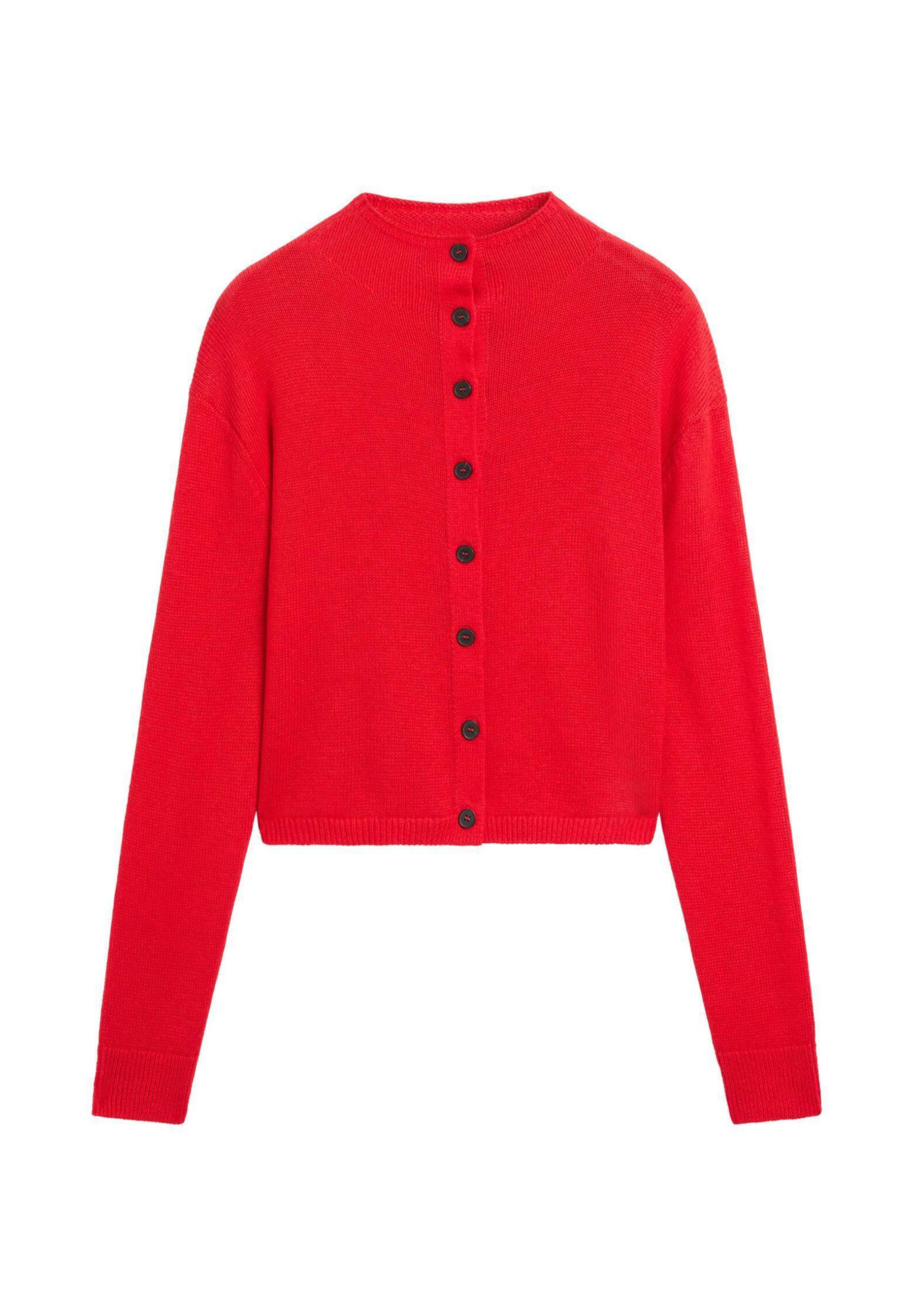 Massimo Dutti MOCK TURTLENECK WITH BUTTONS - Cardigan - red - Zalando