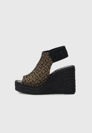 JESS TYNE - Platform sandals - brown black