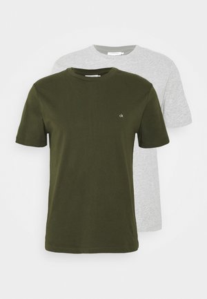 LOGO 2 PACK - Jednoduché triko - olive/mottled light grey