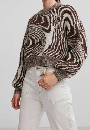 Striktrøje - dark brown