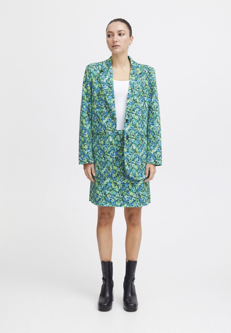ICHI Blazer - blue green multi flower aop/mehrfarbig - Zalando.de 