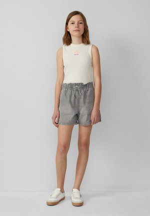 IM LOOSE FIT MIT WIDE - Denim shorts - steingrau
