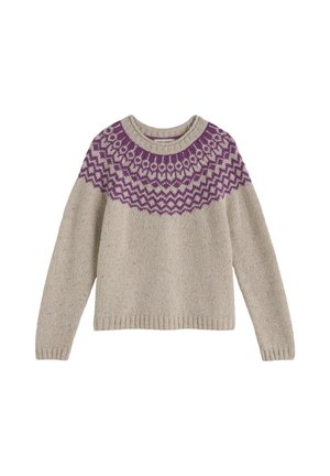 PORT KINNIS - Pulover - purple - wag tail aran spring heather