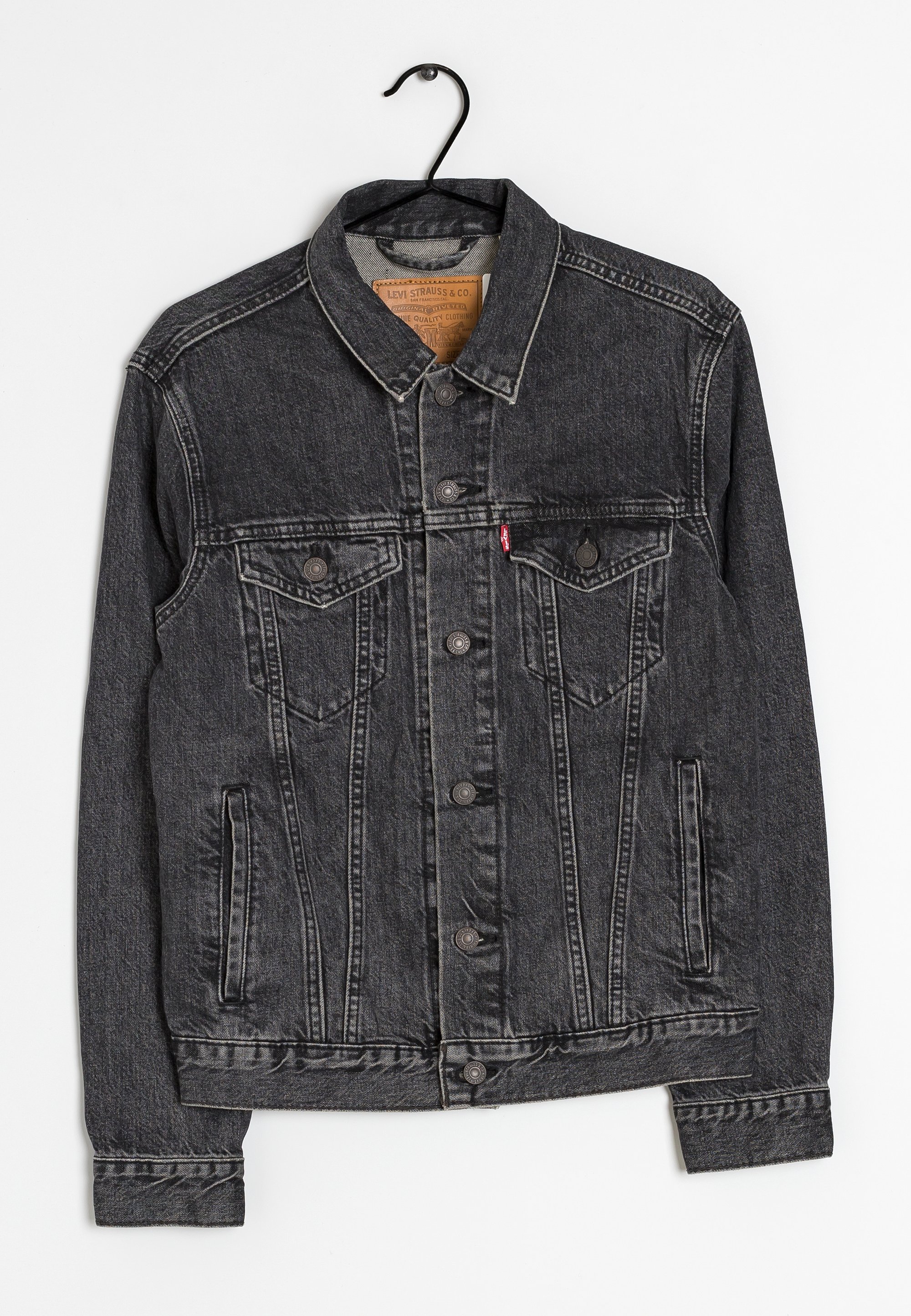 Jeansjacke Herren Levis Jeansjacke Gefüttert Schwarz Trucker