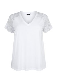 WITH SHORT SLEEVES - Printtipaita - bright white