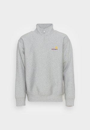 Carhartt WIP HALF ZIP AMERICAN SCRIPT - Felpa - grey heather