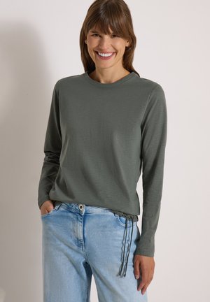 Cecil, LANGARM SHIRT MIT RUNDHALS UND TUNNELZUG - T-shirt à manches longues - dried olive green