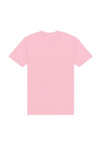 Kurzarm-T-Shirt aus leichtem, rosa Baumwollstoff, mit einem schlichten, unauffälligen Design, Rundhalsausschnitt und normaler Passform.