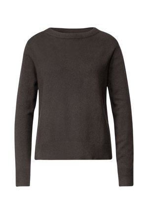 Street One, LANGARM PULLOVER MIT BOAT NECK - Pullover - black coffee mel.