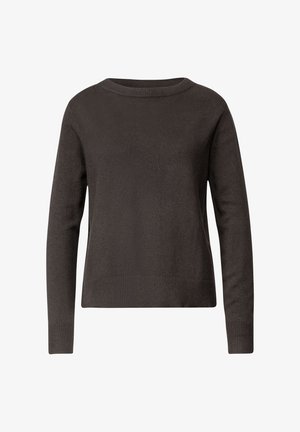 Street One, LANGARM PULLOVER MIT BOAT NECK - Pullover - black coffee mel.