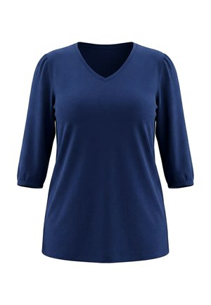 Ulla Popken, BALLOON SLEEVE KNIT TUNIC - Maglietta a manica lunga - ink blue
