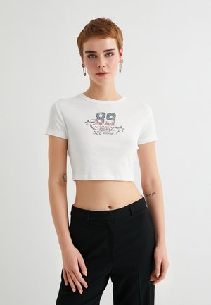 CROP - Camiseta estampada - white