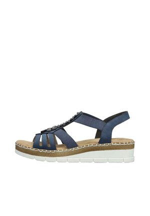 Sandalen met sleehak - blau