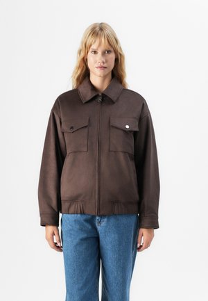 CLEAN ZIP  - Imiteret læderjakke - brown