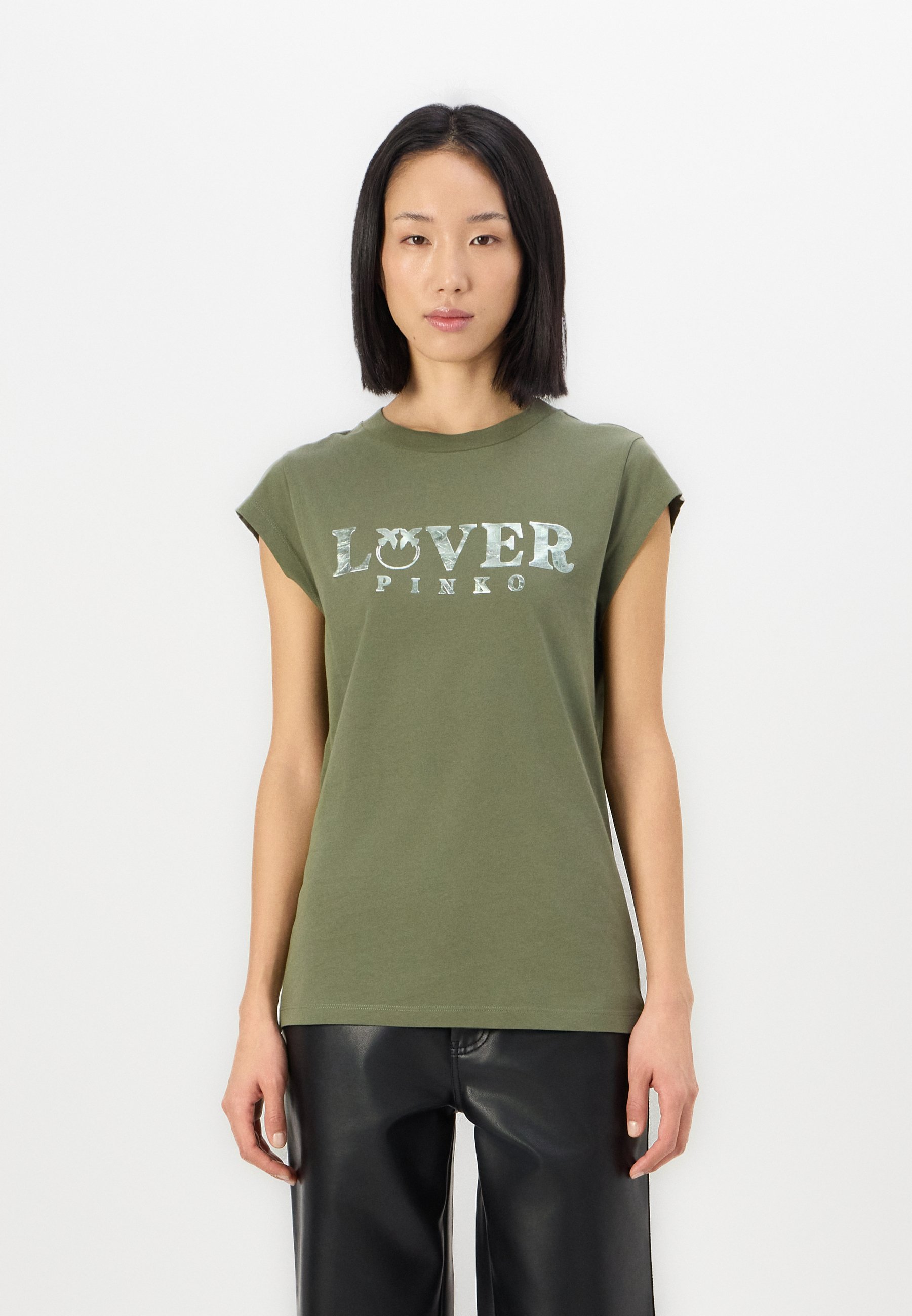 売れ筋商品|||ピンコ Tシャツ レディース トップス MARRAKECH MYLAR LOVER - Print T-shirt - green Pinko MARRAKECH MYLAR LOVER - T-shirt con stampa - green
