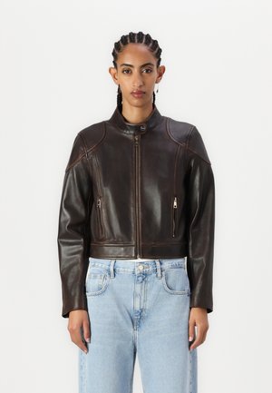 BIKER  - Leren jas - dark brown