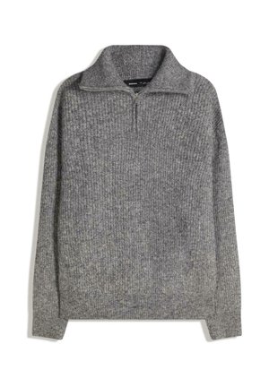 ZIP NECK - Strickpullover - grey
