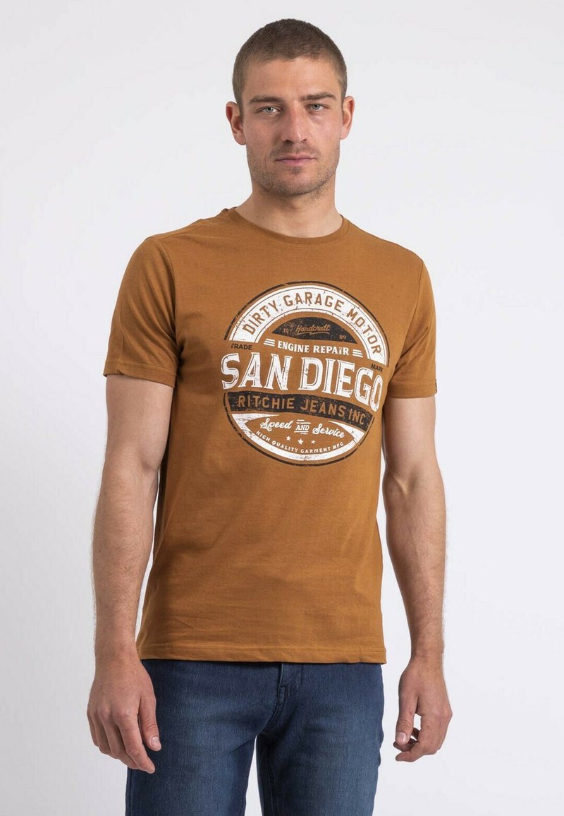 Ritchie Jeans T-shirt imprimé - camel