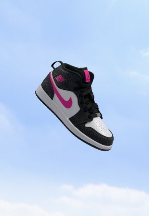 Jordan, 1 MID UNISEX - Маратонки - black/laser fuchsia/anthracite/white