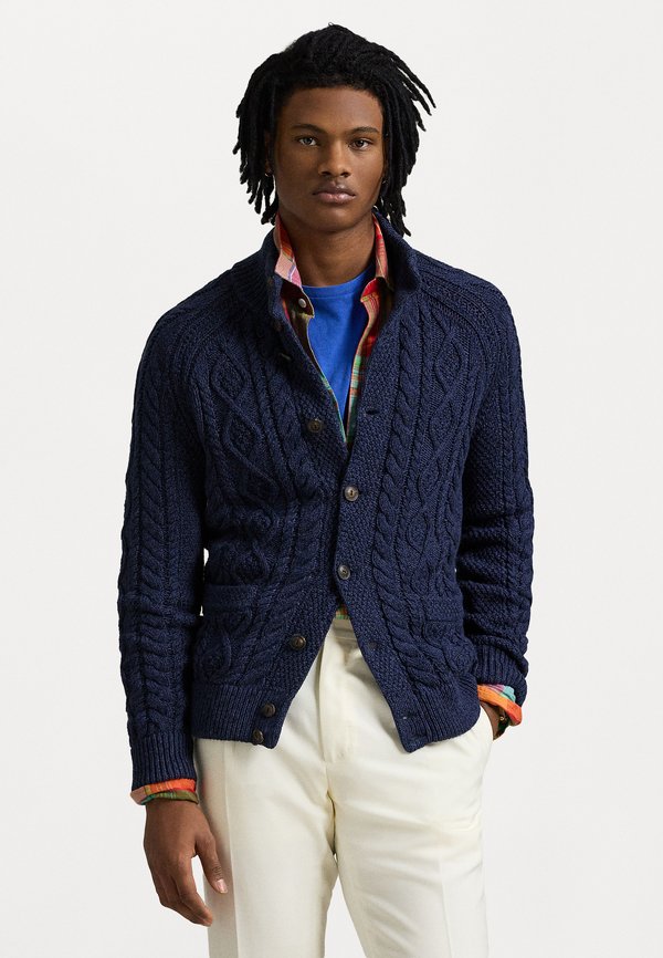 ARAN-KNIT COTTON CARDIGAN - Cardigan