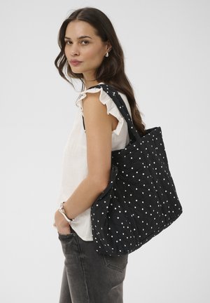 Kaffe, KAMILLY QUILT BAG - Geantă de pânză - black w white dot
