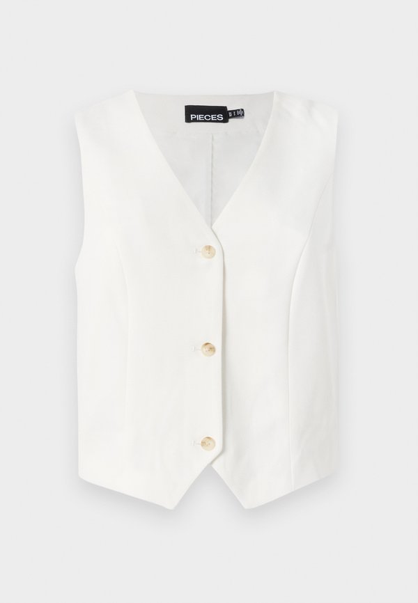 PCLAZZY VEST - Waistcoat - cloud dancer4