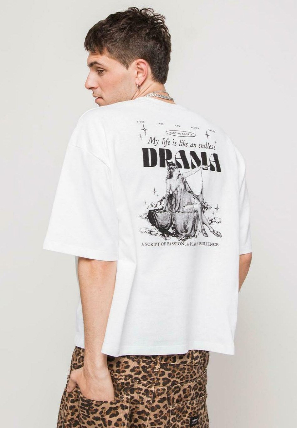 Kaotiko DRAMA Camiseta estampada white/blanco