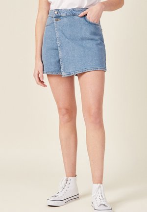 Zavinovací sukně - dyed denim