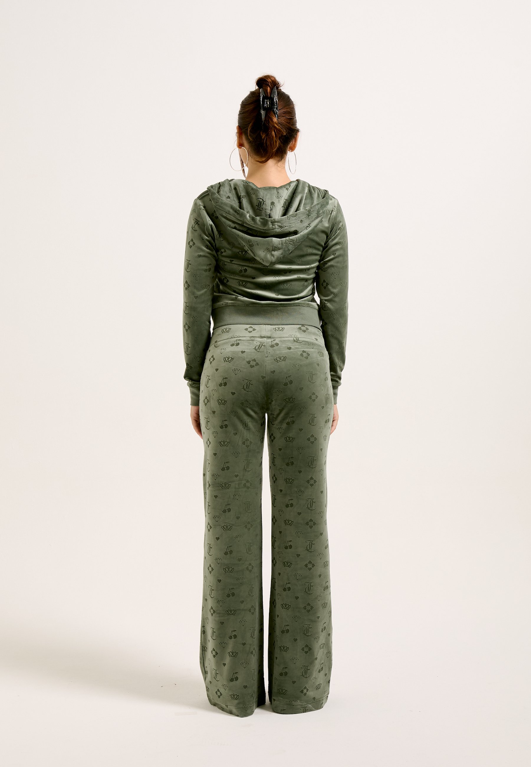 Juicy Couture MONOGRAM LISA - Tracksuit bottoms - thyme