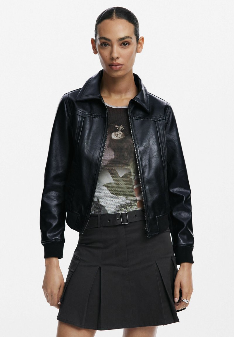 Desigual BIKER - Imiteret læderjakke - black