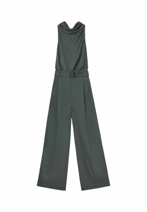 Reiss, ERICA SATIN COWL-NECK WIDE-LEG JUMPSUIT - Kezeslábas - dark grey