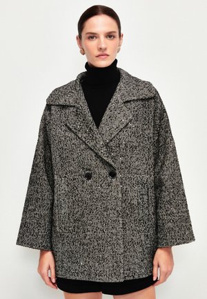 DOUBLE BREASTED - Short coat - anthracite