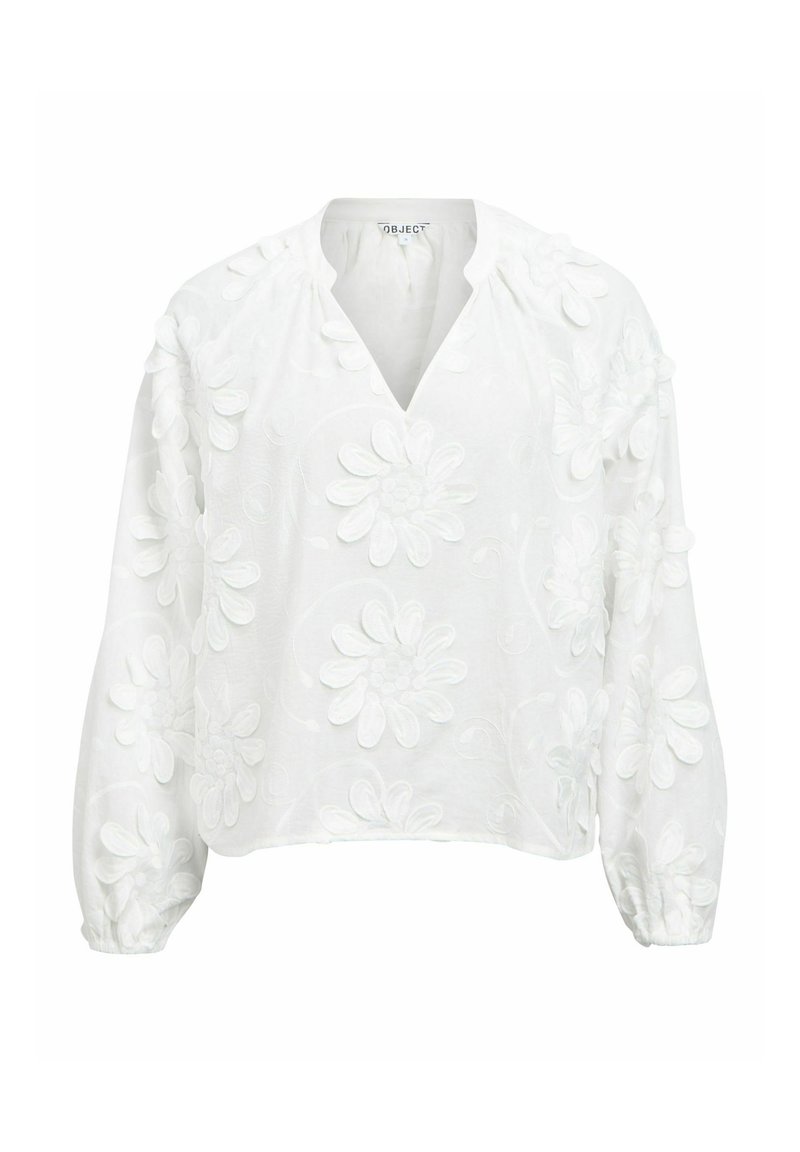 Object 3D floral - Bluse - cloud dancer/hvit - Zalando.no
