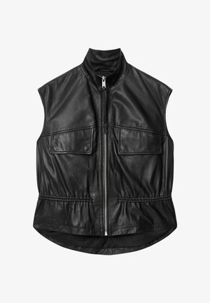 AllSaints, FLOR GILET - Lederjacke - black
