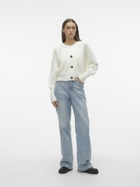 Vero Moda VMLEA V NECK CARDIGAN - Cardigan - cloud dancer