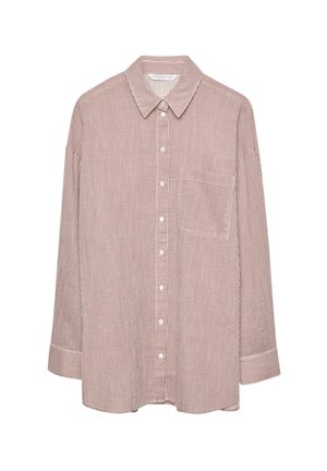 Stradivarius BASIC FLOWING WITH POCKET - Overhemdblouse - dark brown